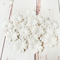Цветы из шелковичной бумаги, Белые, 20шт.
