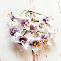 Лилии на стебле Фиолетово-белые, 10шт.