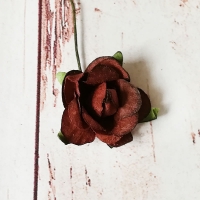 Роза из бумаги Тёмно-коричневая, 1шт.